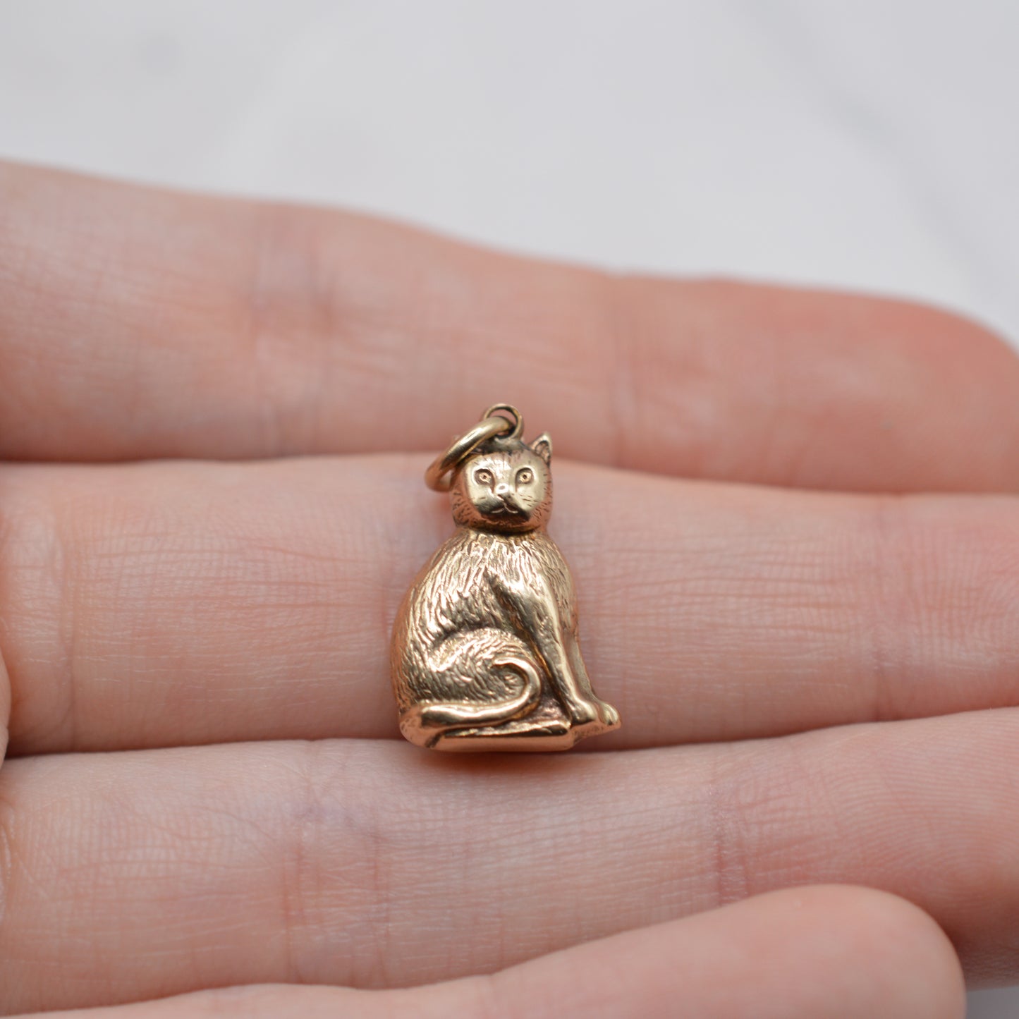 1960s Vintage 9ct Gold Cat Charm