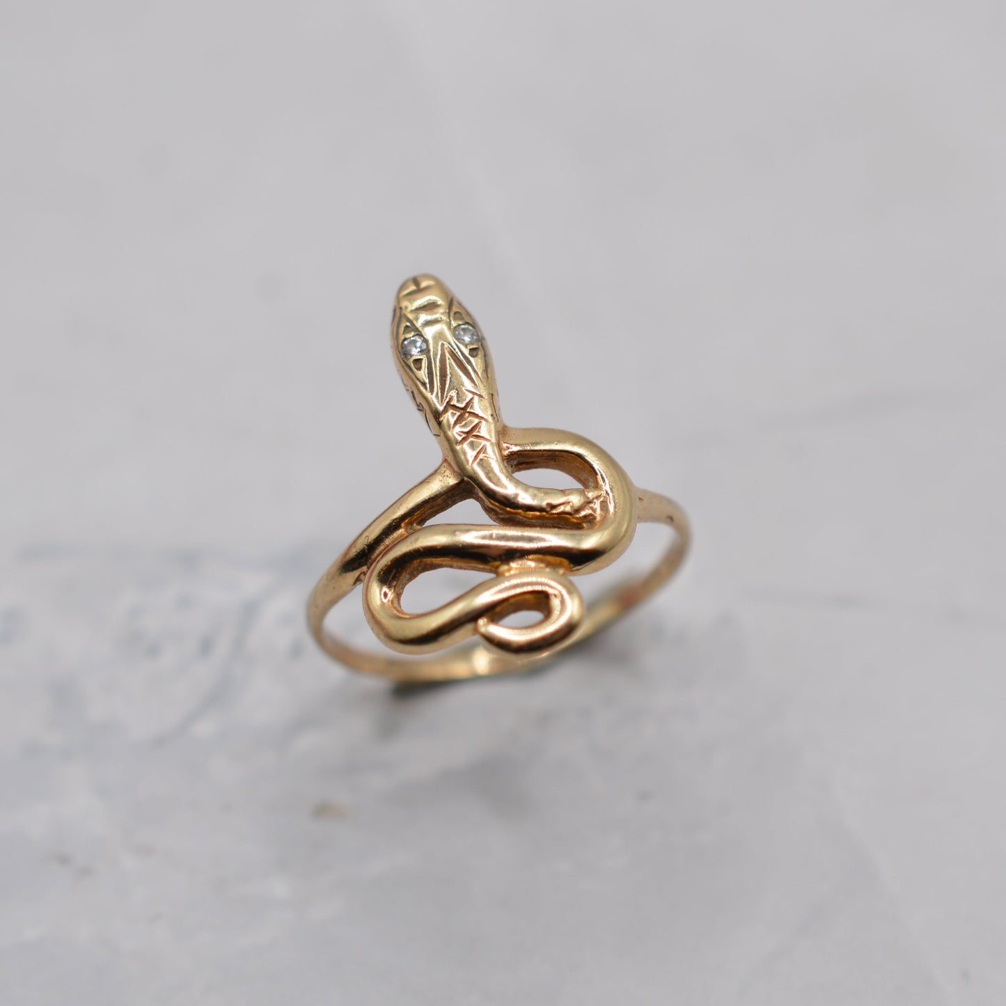 1980s 9ct Gold Snake Ring