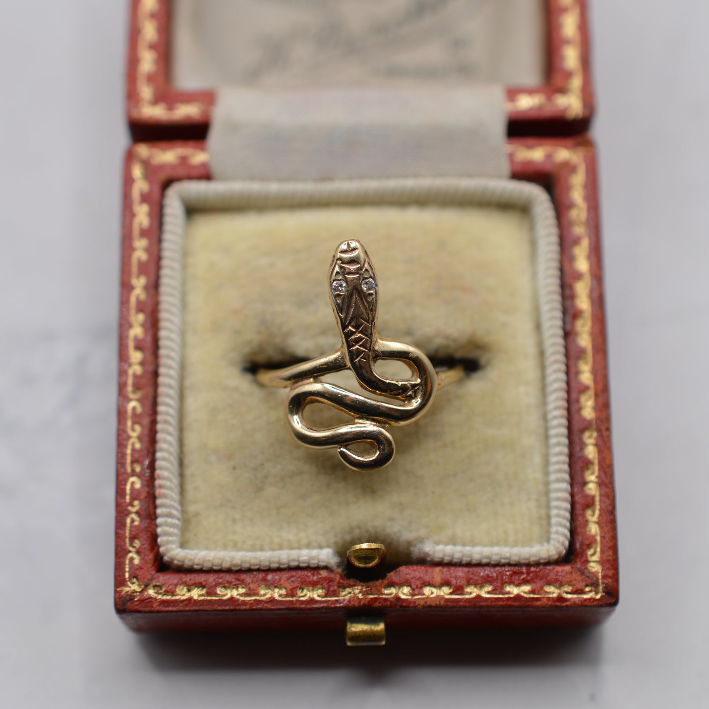 1980s 9ct Gold Snake Ring