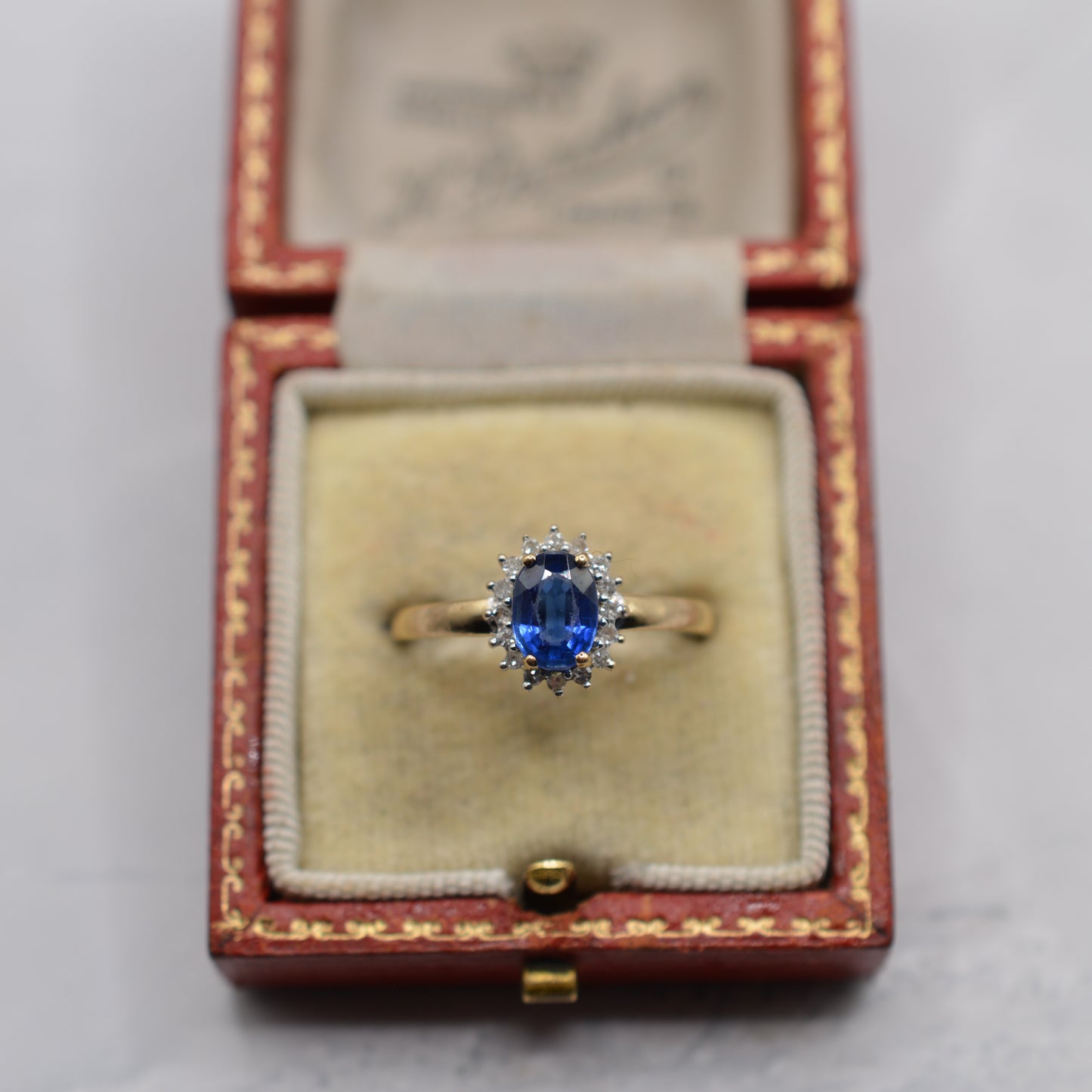 Y2K 9ct Gold Kyanite & Diamond Cluster Ring