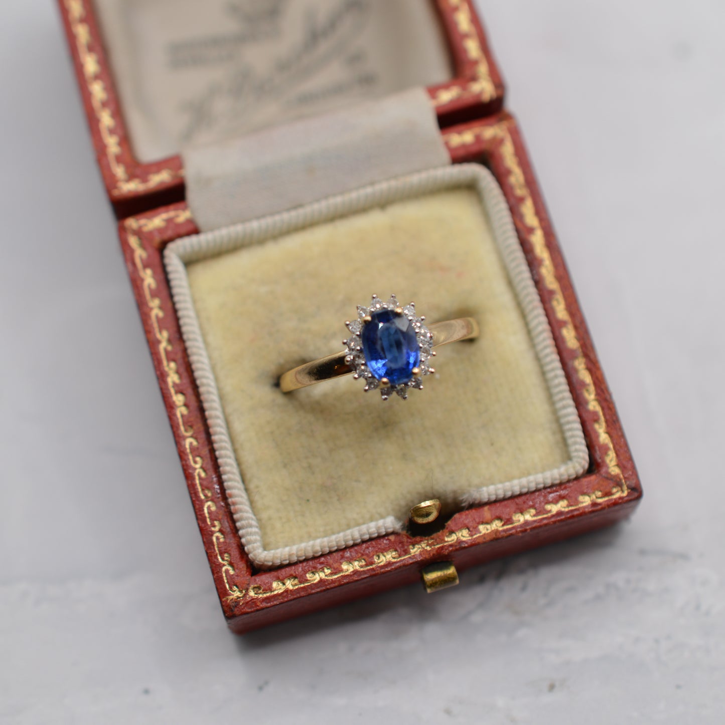 Y2K 9ct Gold Kyanite & Diamond Cluster Ring