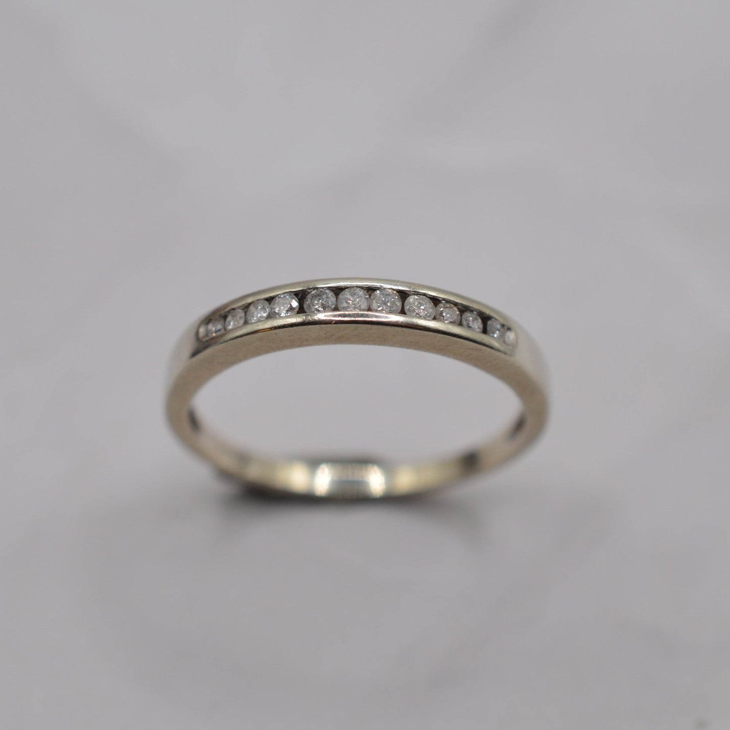 9ct White Gold Diamond Half-Eternity Ring
