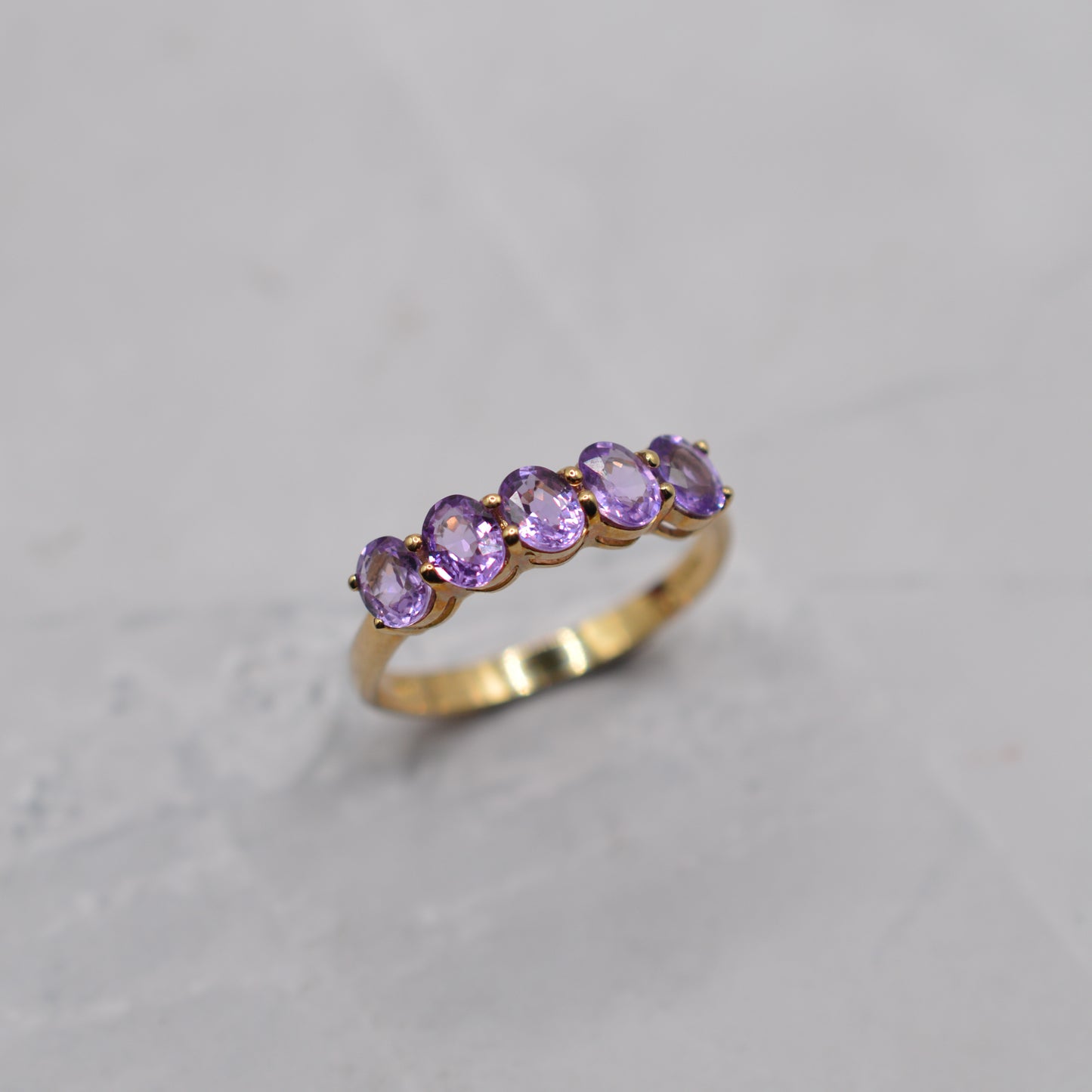 9ct Gold Pink Sapphire Five-Stone Ring