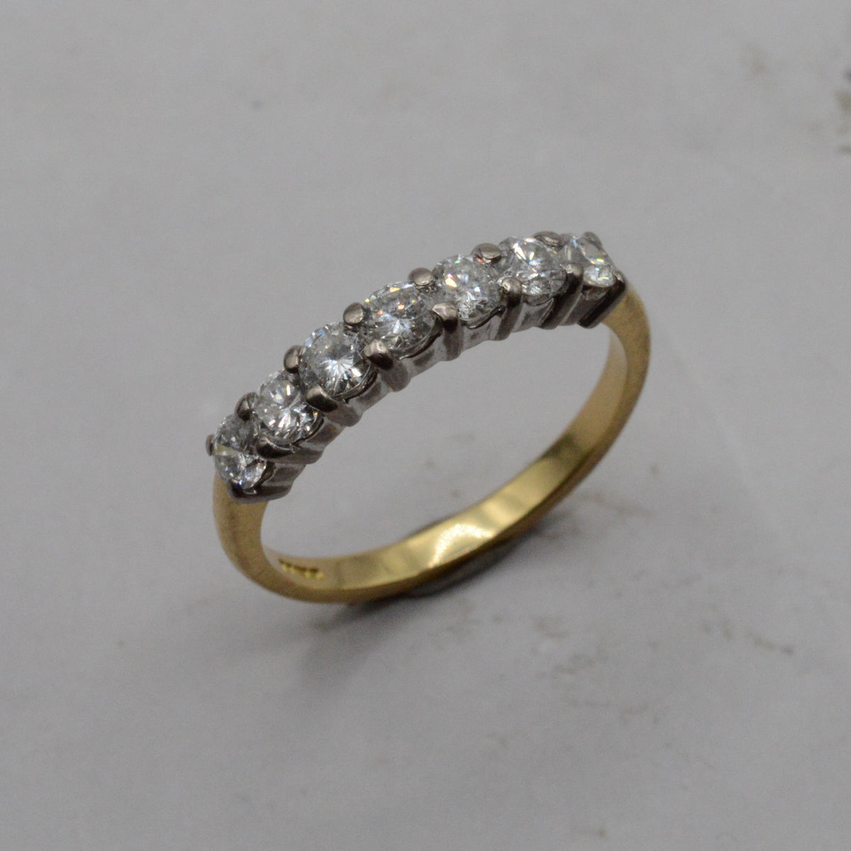 Y2K 18ct Gold 0.77ct Diamond Seven-Stone Half-Eternity Ring