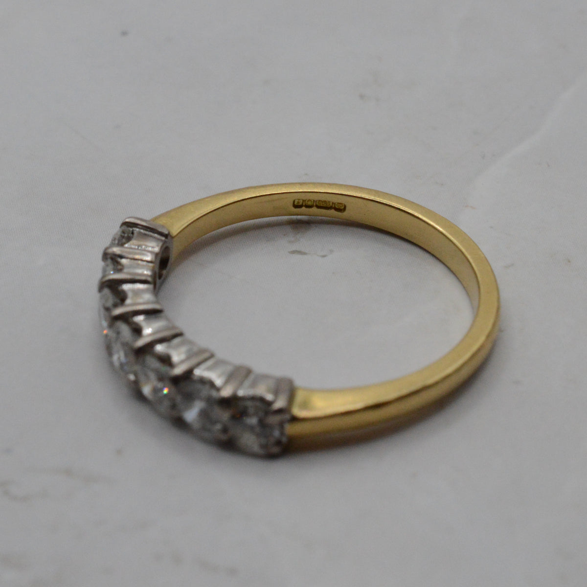 Y2K 18ct Gold 0.77ct Diamond Seven-Stone Half-Eternity Ring