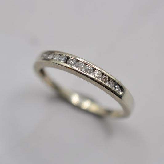 9ct White Gold Diamond Half-Eternity Ring