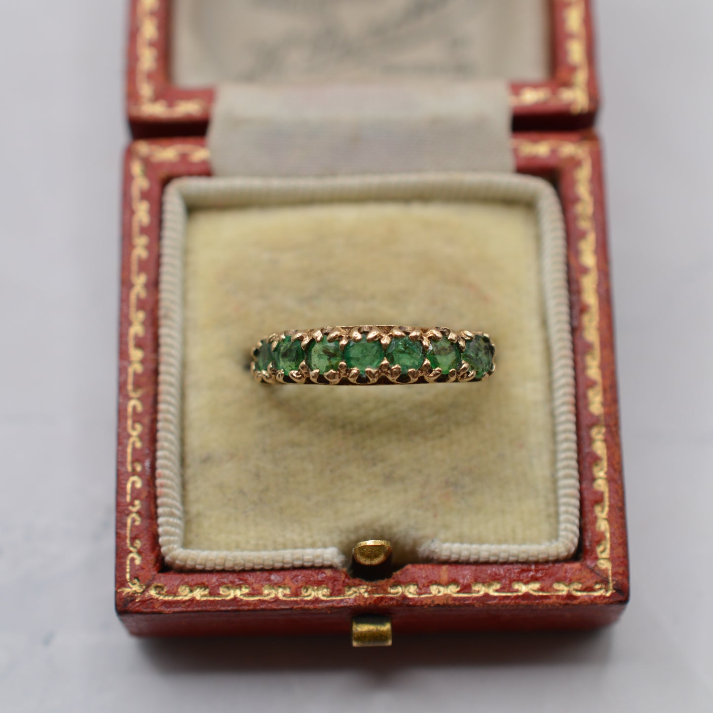 1970s Vintage 9ct Gold Emerald Half-Eternity Ring