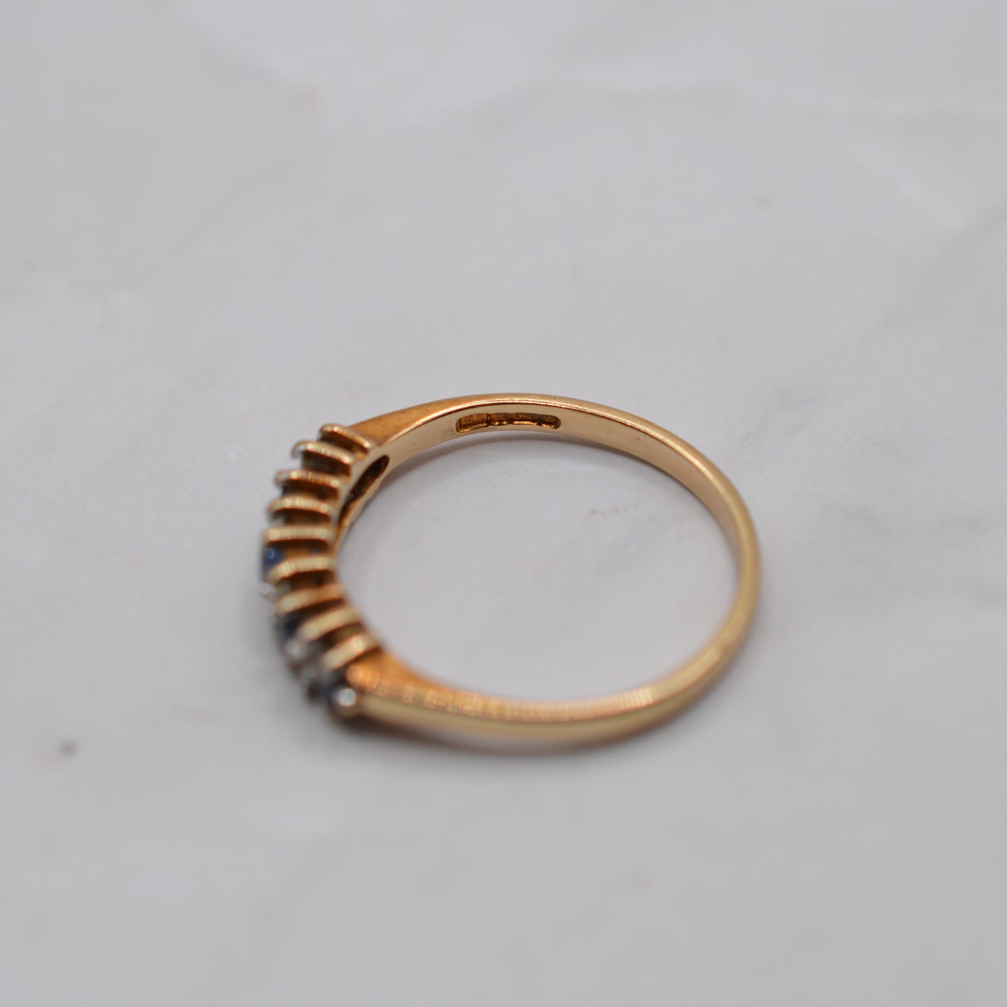 9ct Gold Sapphire & Diamond Half-Eternity Ring