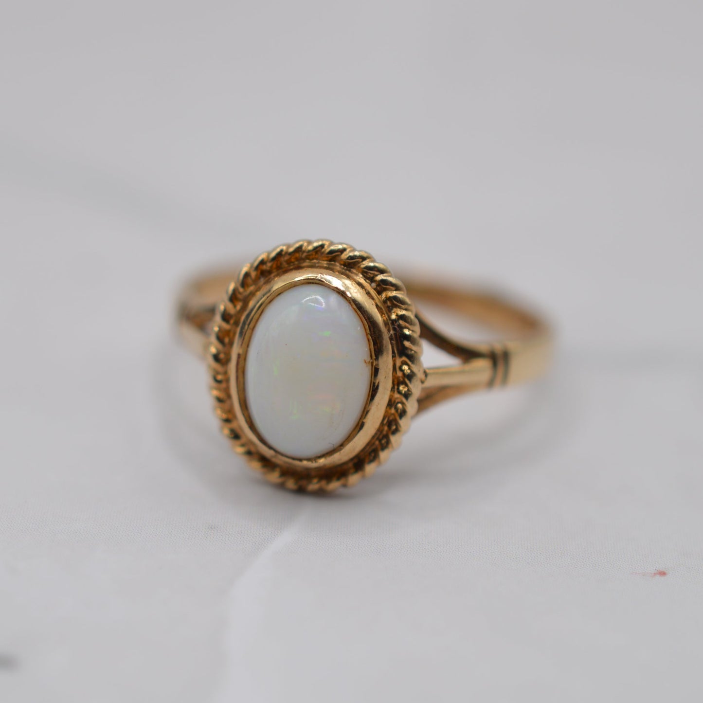 1990s 9ct Gold Opal Solitaire Ring