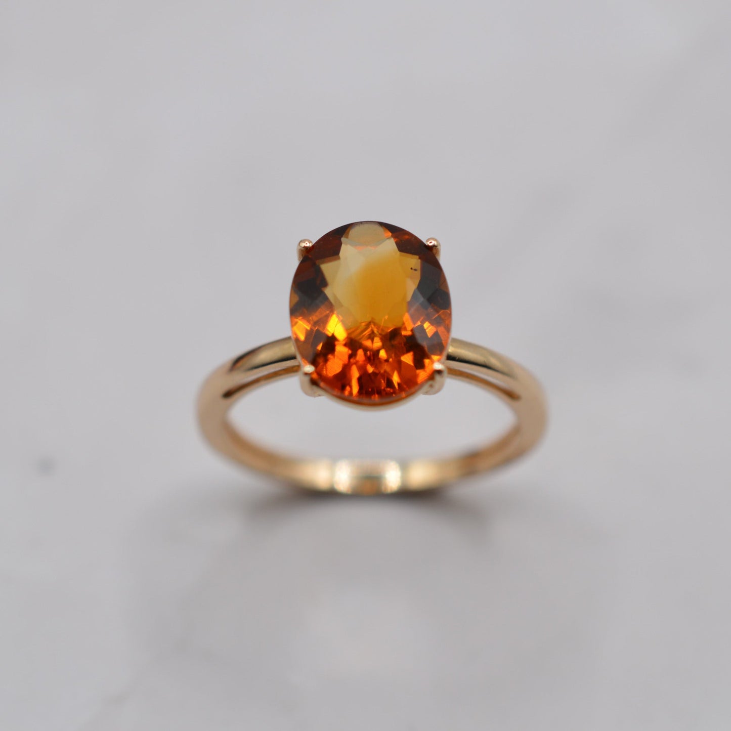 Y2K 9ct Gold Citrine Solitaire Ring
