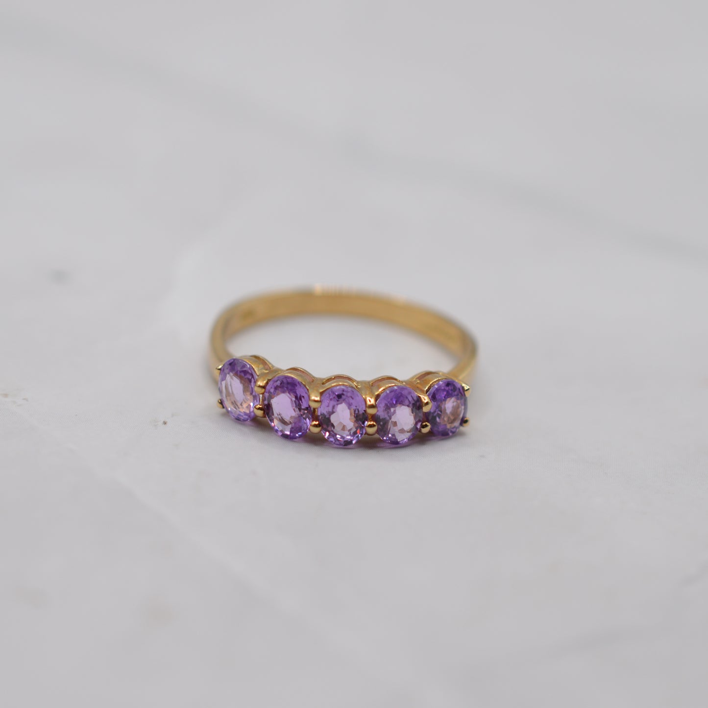 9ct Gold Pink Sapphire Five-Stone Ring