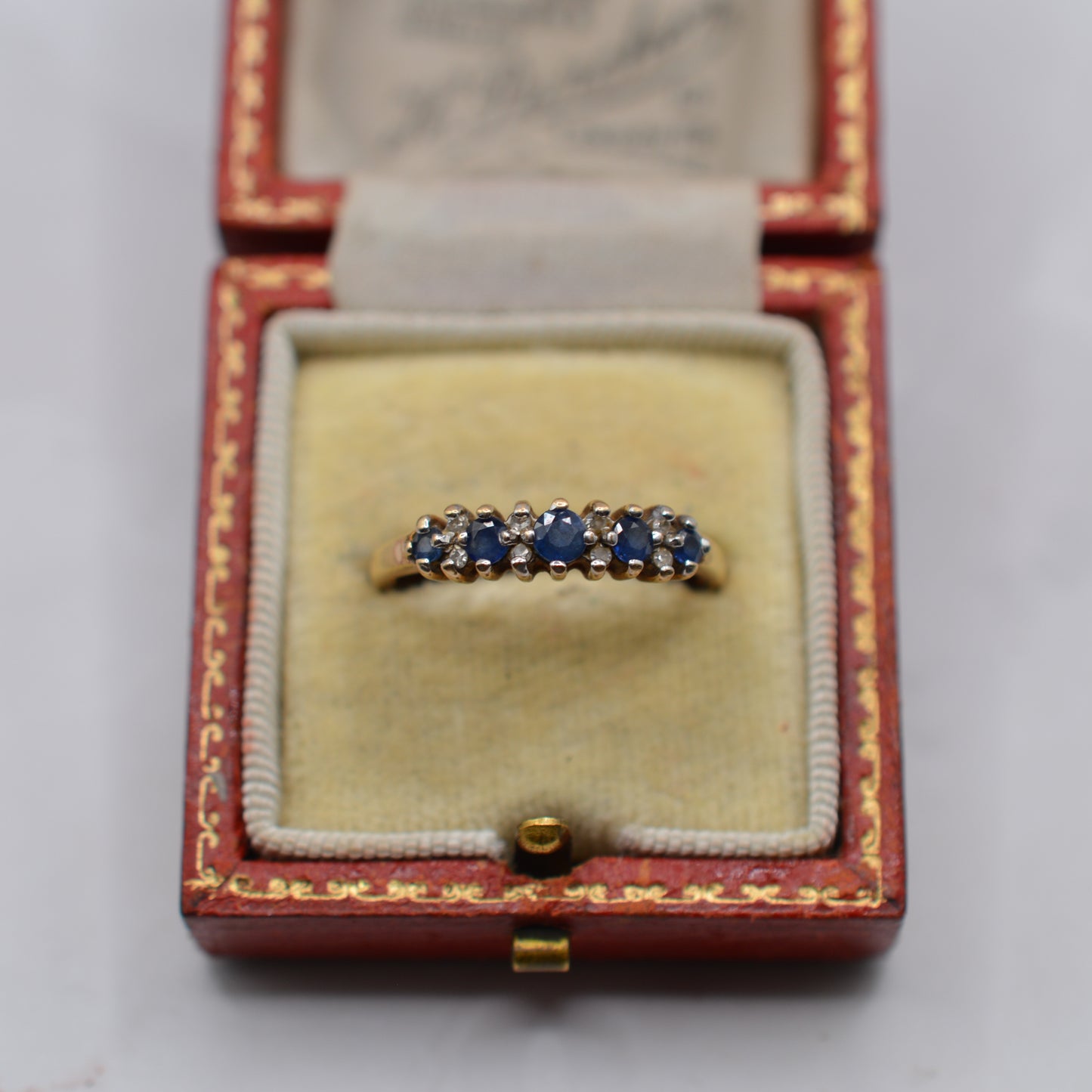 9ct Gold Sapphire & Diamond Half-Eternity Ring