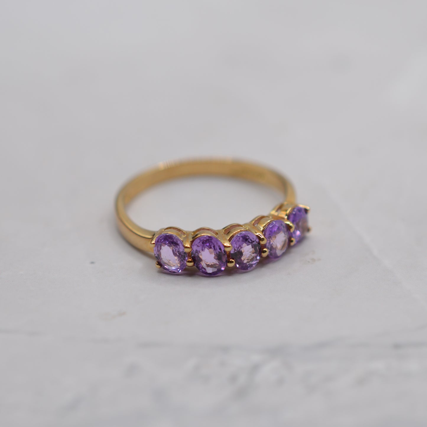 9ct Gold Pink Sapphire Five-Stone Ring