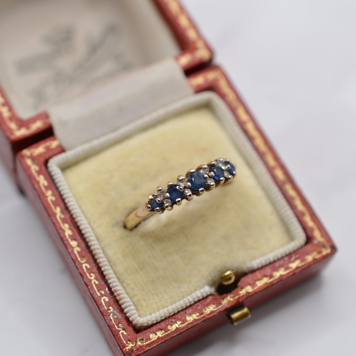 9ct Gold Sapphire & Diamond Half-Eternity Ring