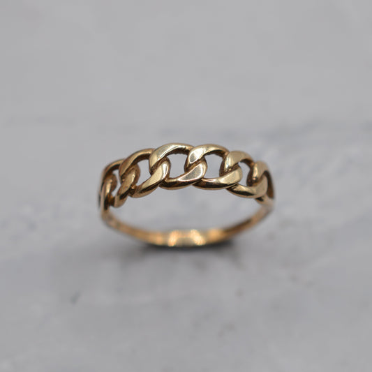 9ct Gold Minimalist Chain Link Ring