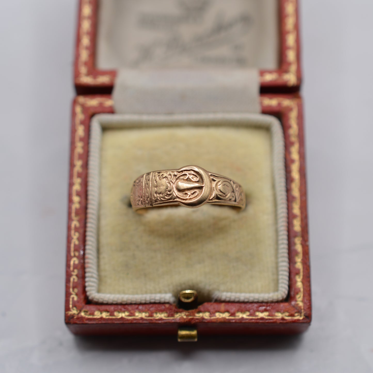 1980s 9ct Yellow Gold Buckle Ring
