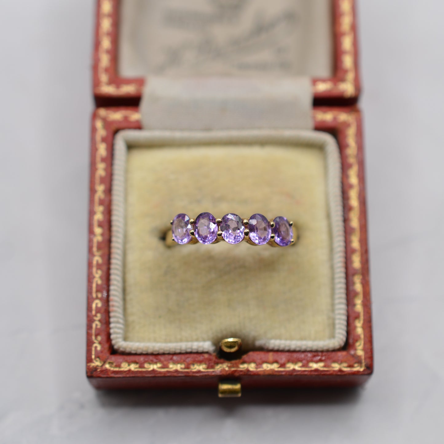 9ct Gold Pink Sapphire Five-Stone Ring