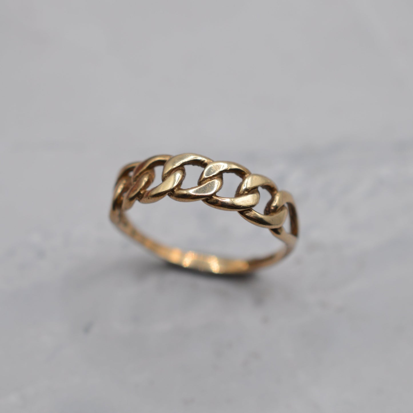 9ct Gold Minimalist Chain Link Ring