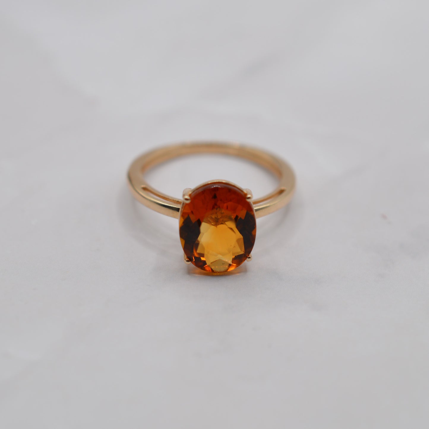 Y2K 9ct Gold Citrine Solitaire Ring