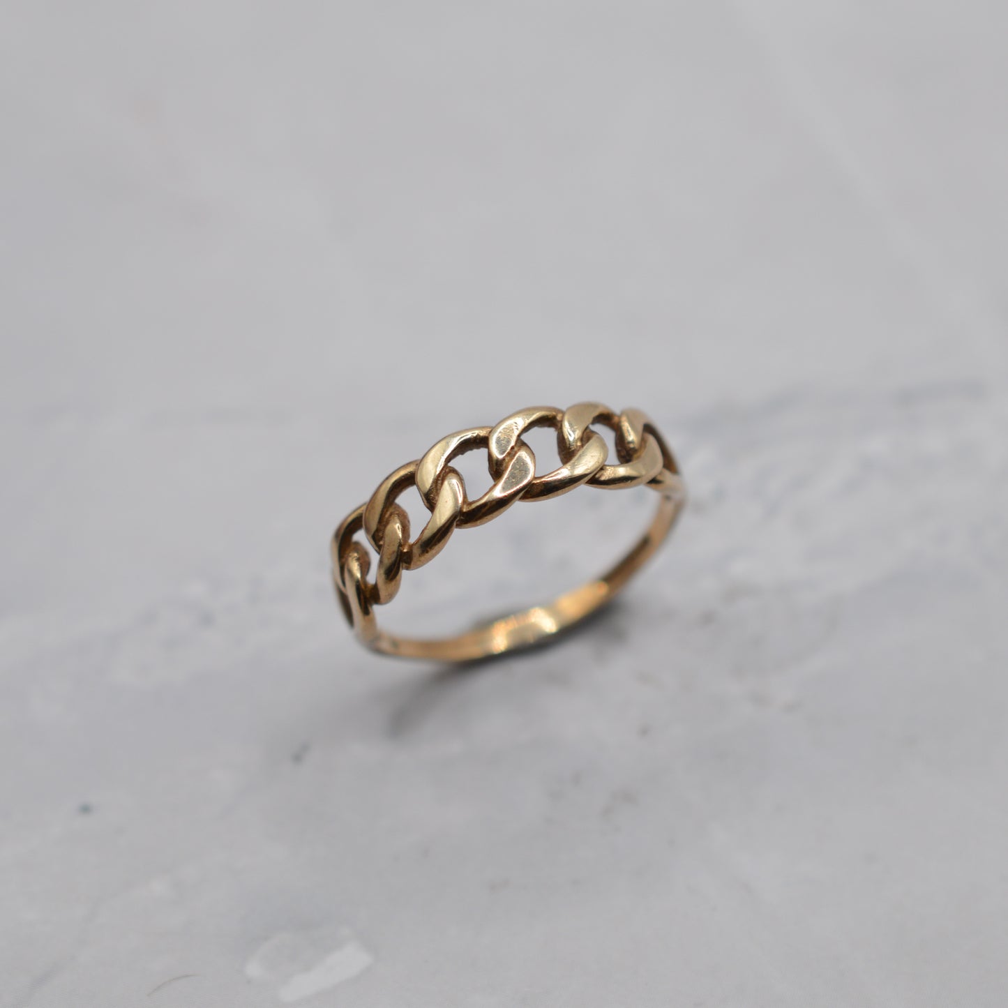 9ct Gold Minimalist Chain Link Ring