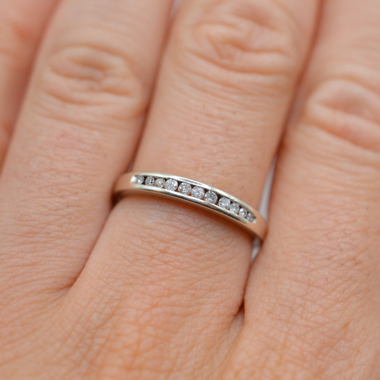 9ct White Gold Diamond Half-Eternity Ring