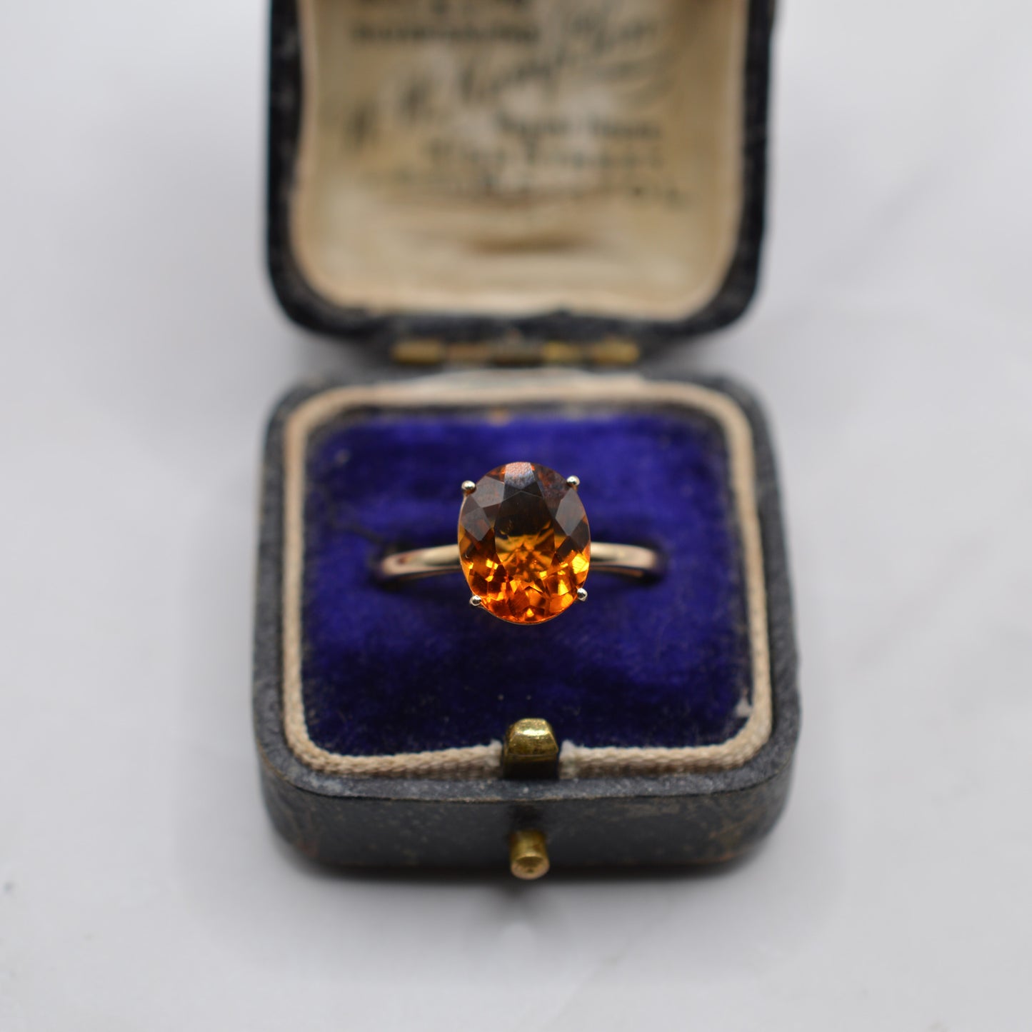 Y2K 9ct Gold Citrine Solitaire Ring