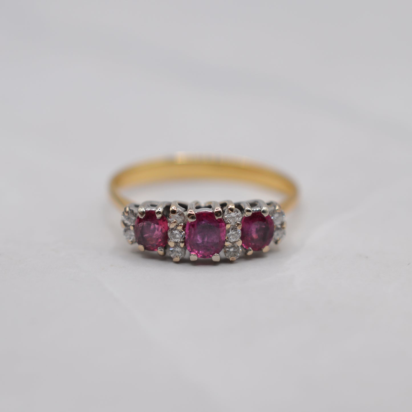 1980s 18ct Gold Ruby & Diamond Ring