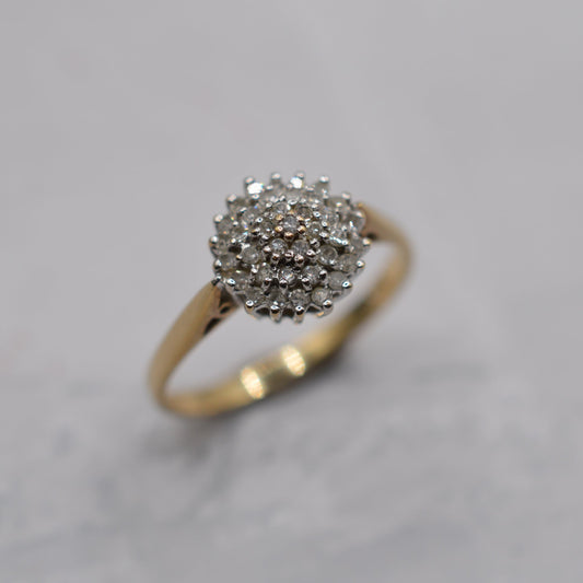 9ct Gold 0.25ct Diamond Cluster Ring
