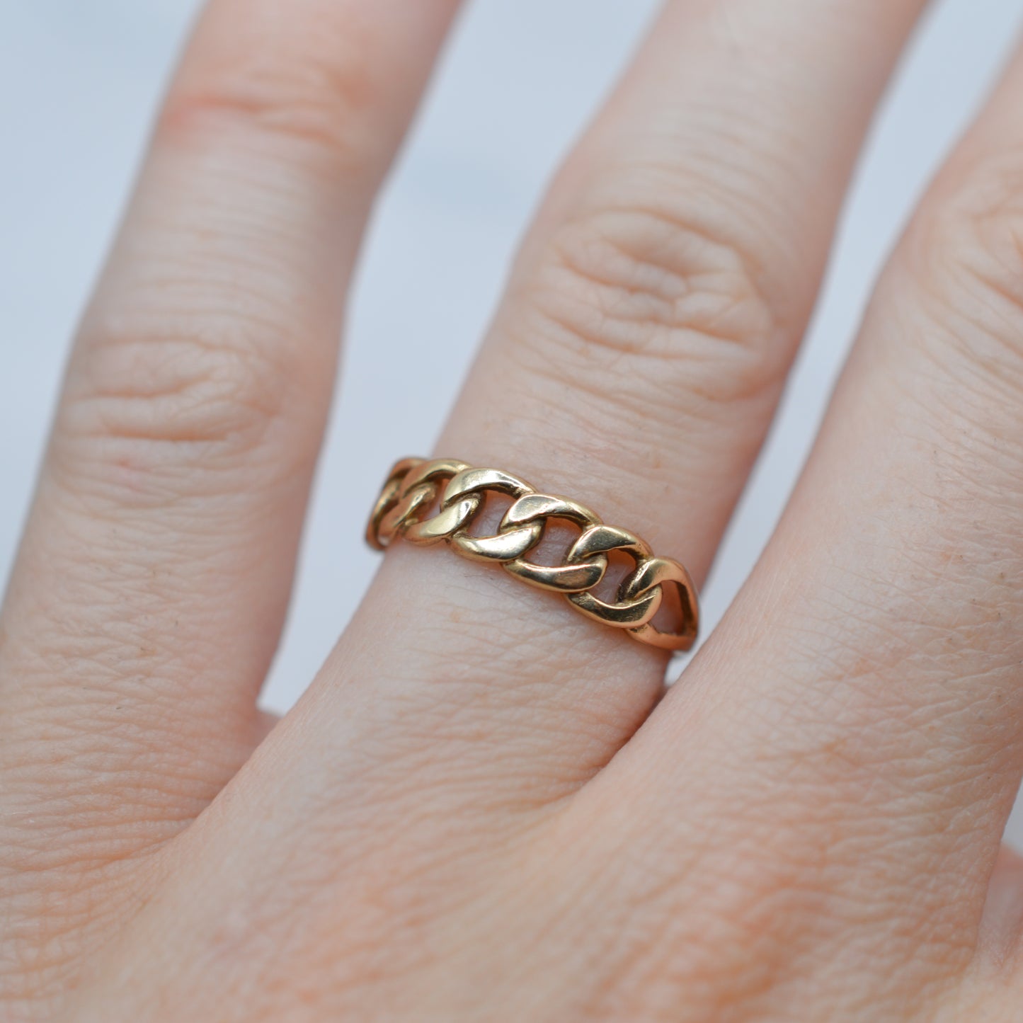 9ct Gold Minimalist Chain Link Ring