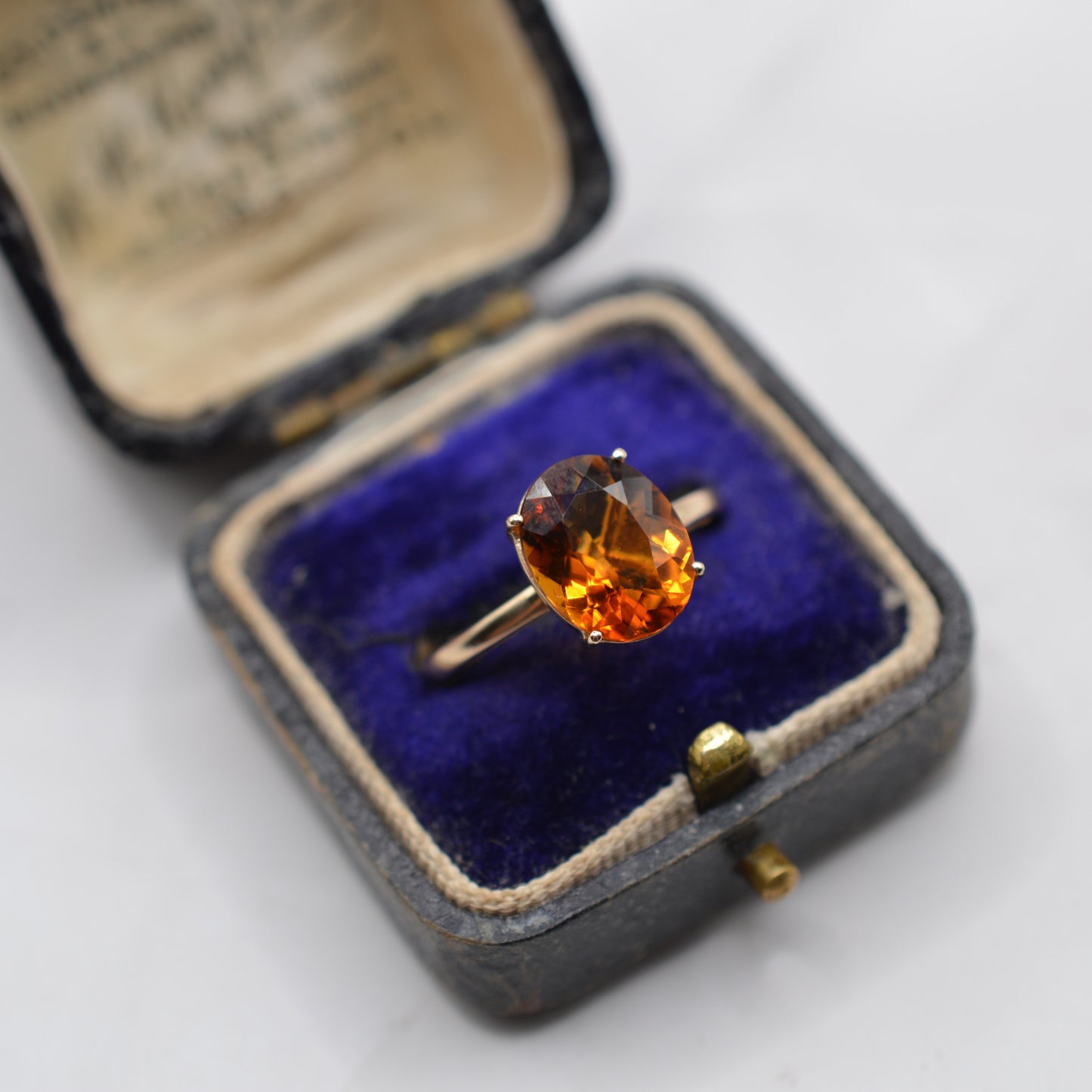 Y2K 9ct Gold Citrine Solitaire Ring