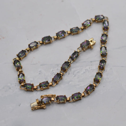 9ct Gold Mystic Topaz Tennis Bracelet (7”)