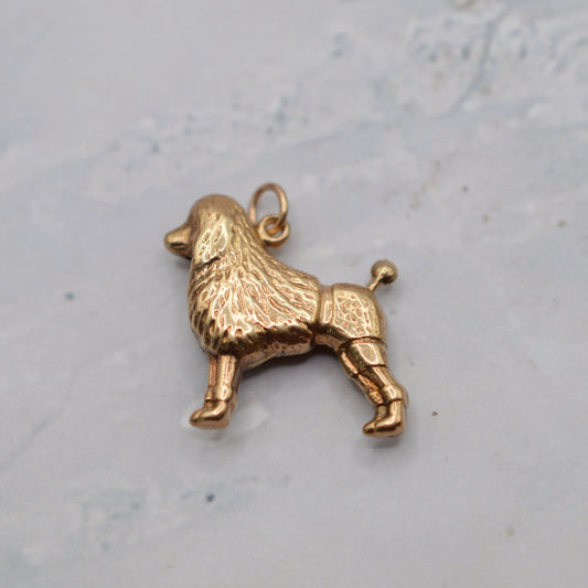 1950s Vintage 9ct Gold Poodle Dog Charm