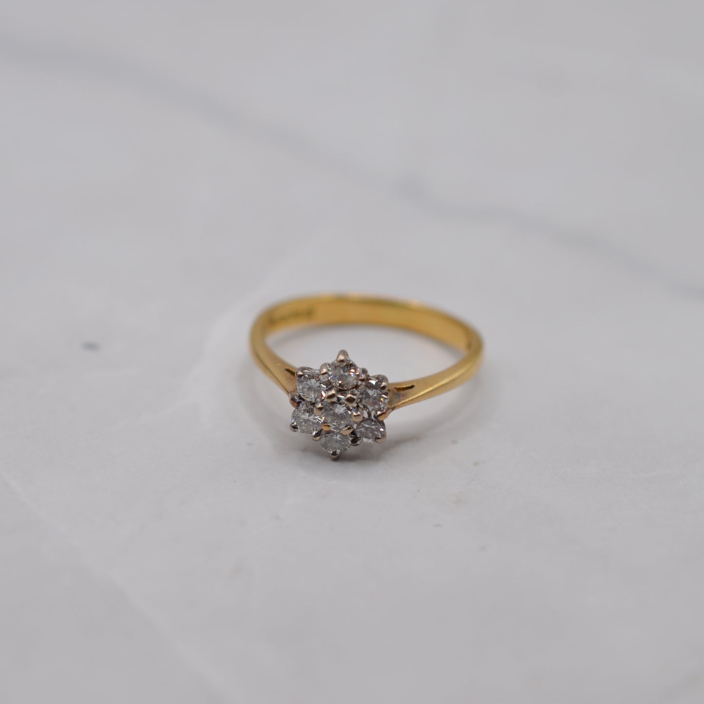 1980s 18ct Gold Diamond Floral Cluster Ring