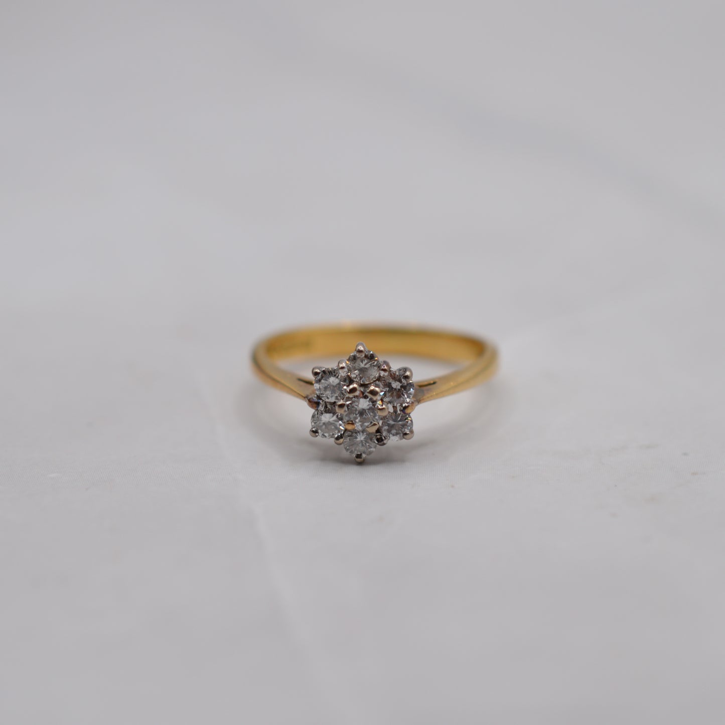 1980s 18ct Gold Diamond Floral Cluster Ring