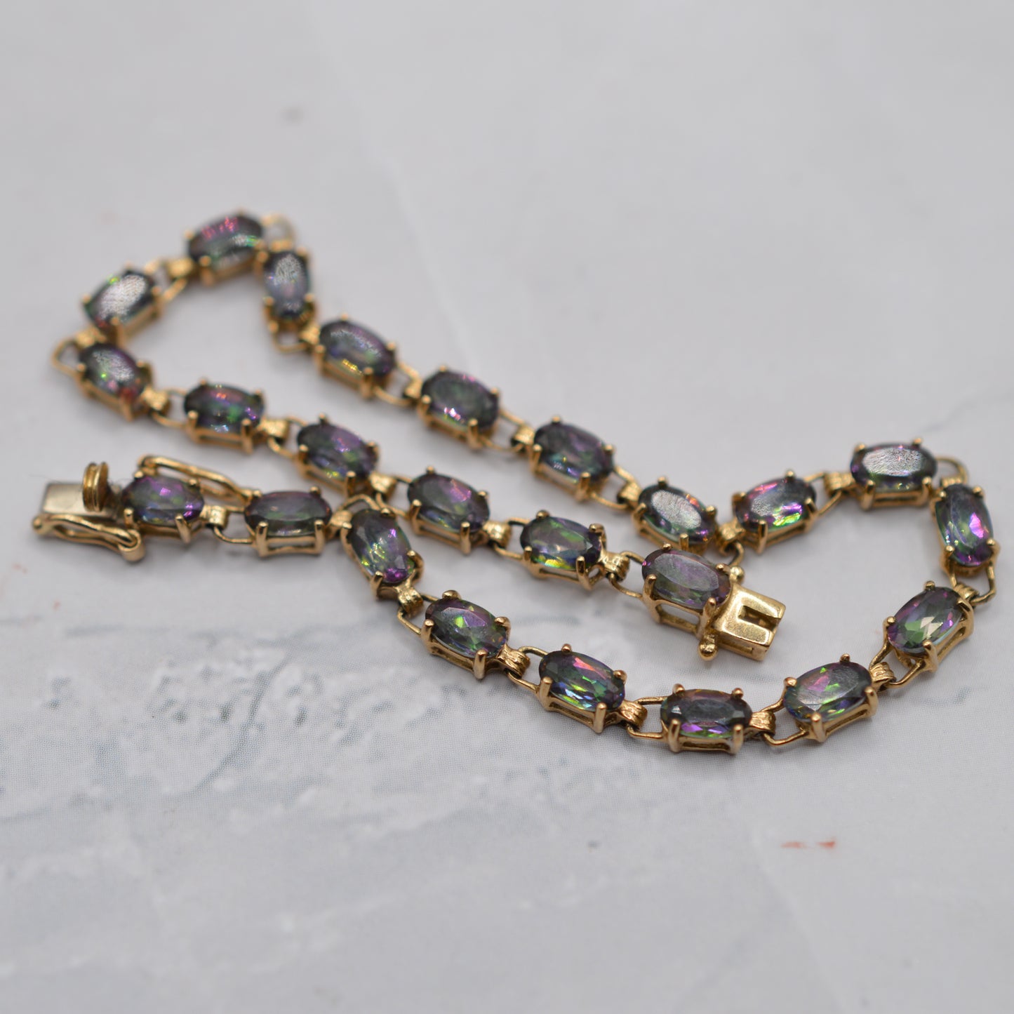 9ct Gold Mystic Topaz Tennis Bracelet (7”)
