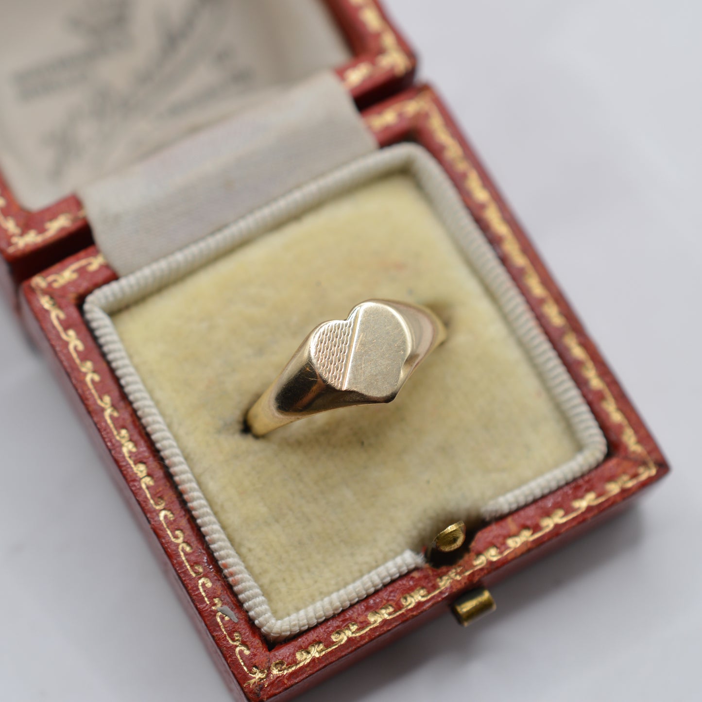 1950s Vintage 9ct Gold Heart Signet Ring