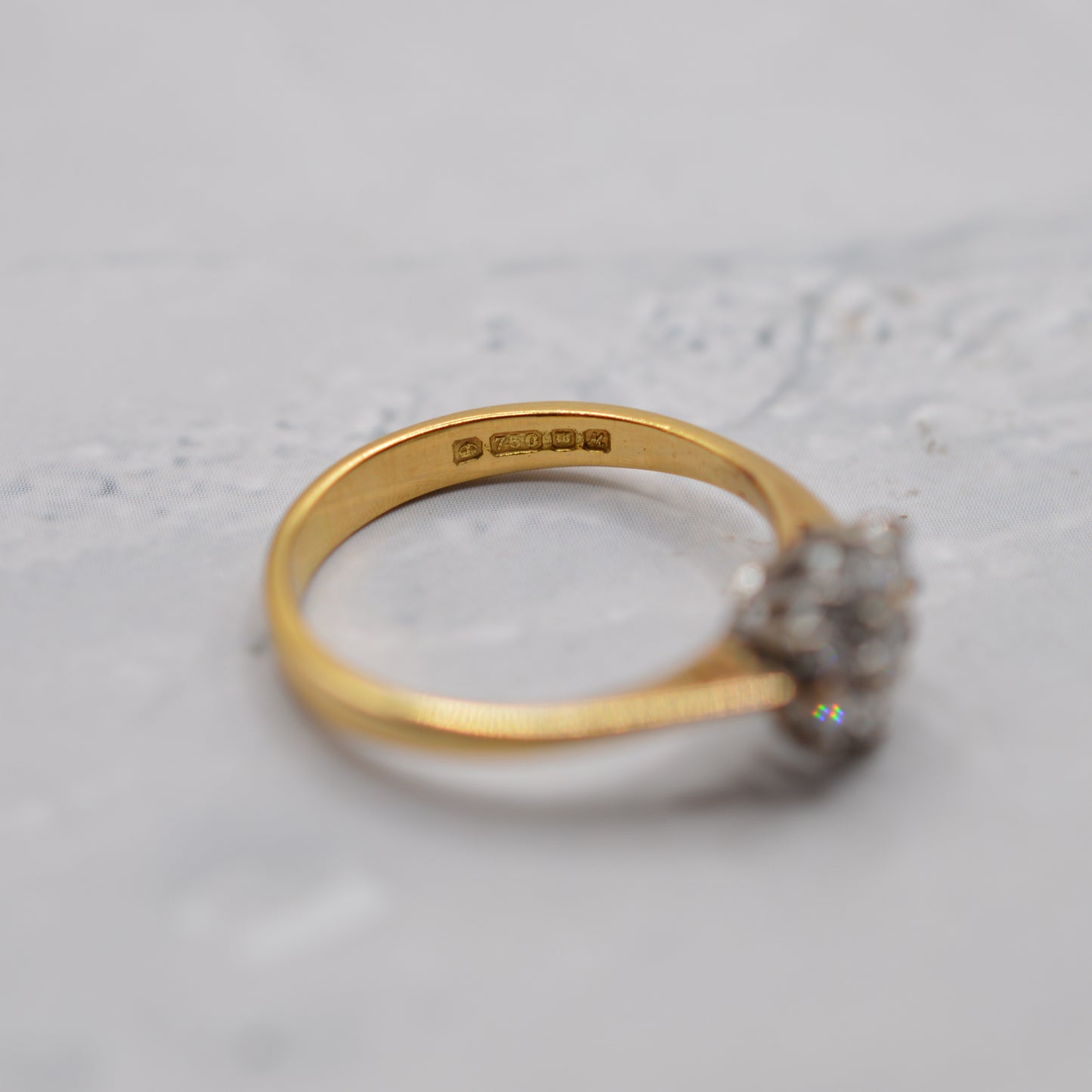 1980s 18ct Gold Diamond Floral Cluster Ring