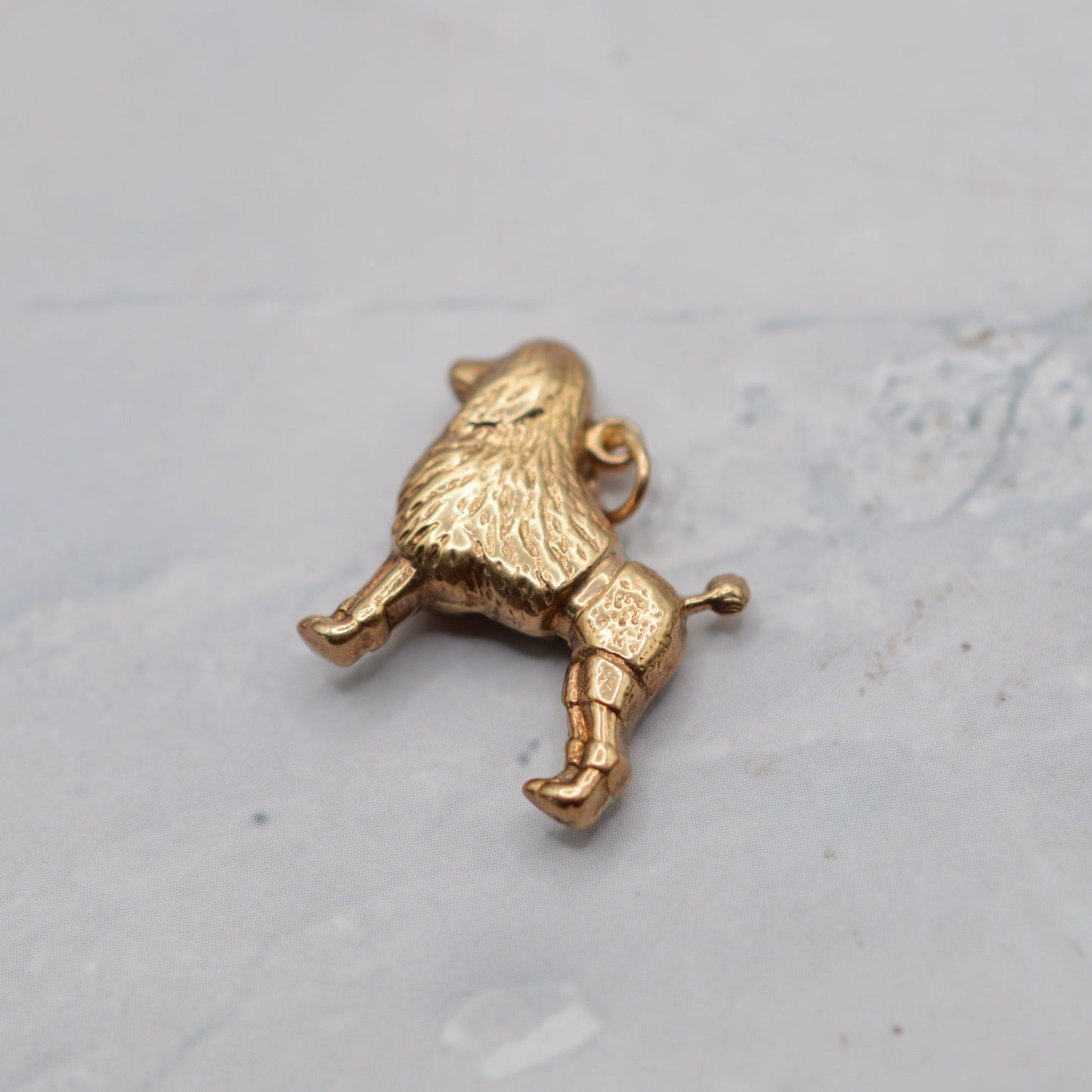 1950s Vintage 9ct Gold Poodle Dog Charm
