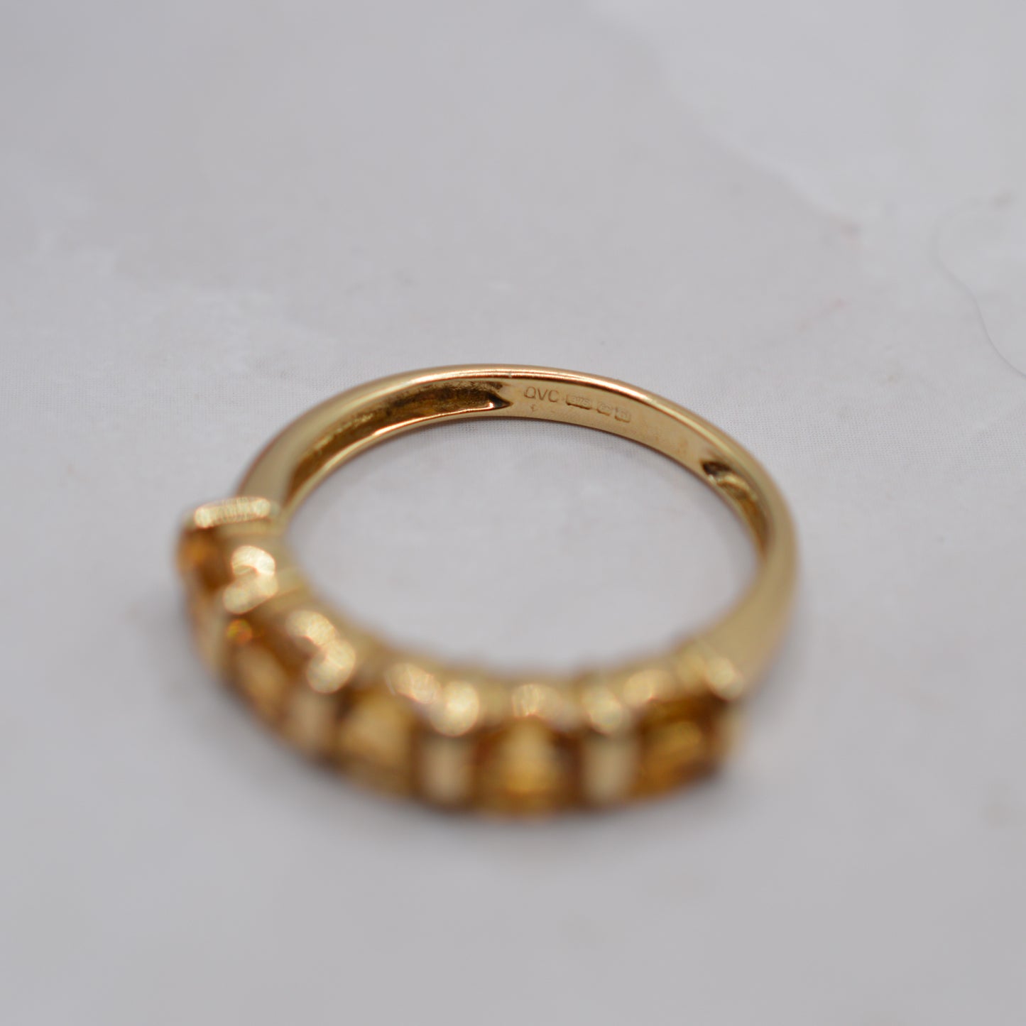 Y2K 2001 9ct Gold Citrine Five-Stone Ring
