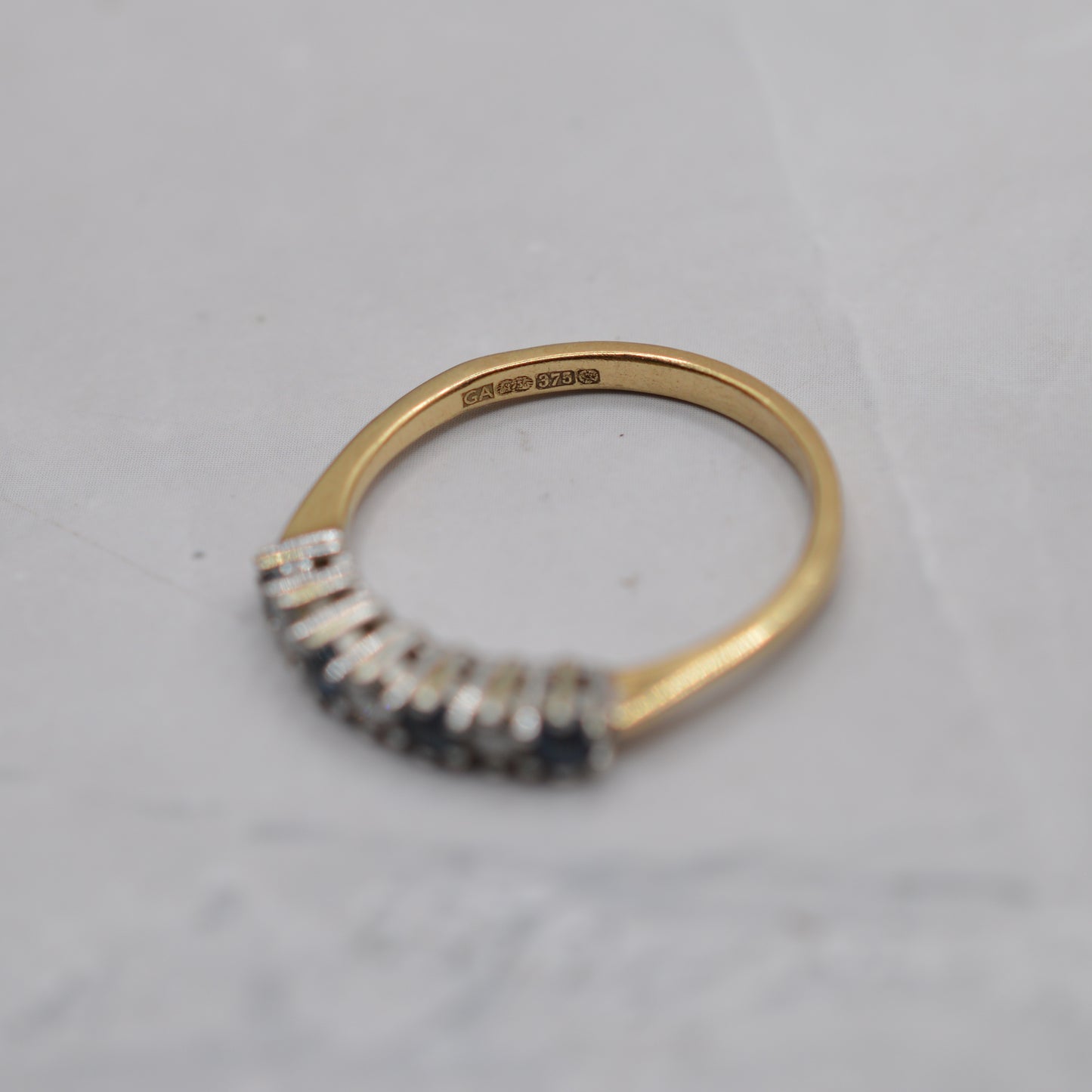 9ct Gold Sapphire & Diamond Half-Eternity Ring