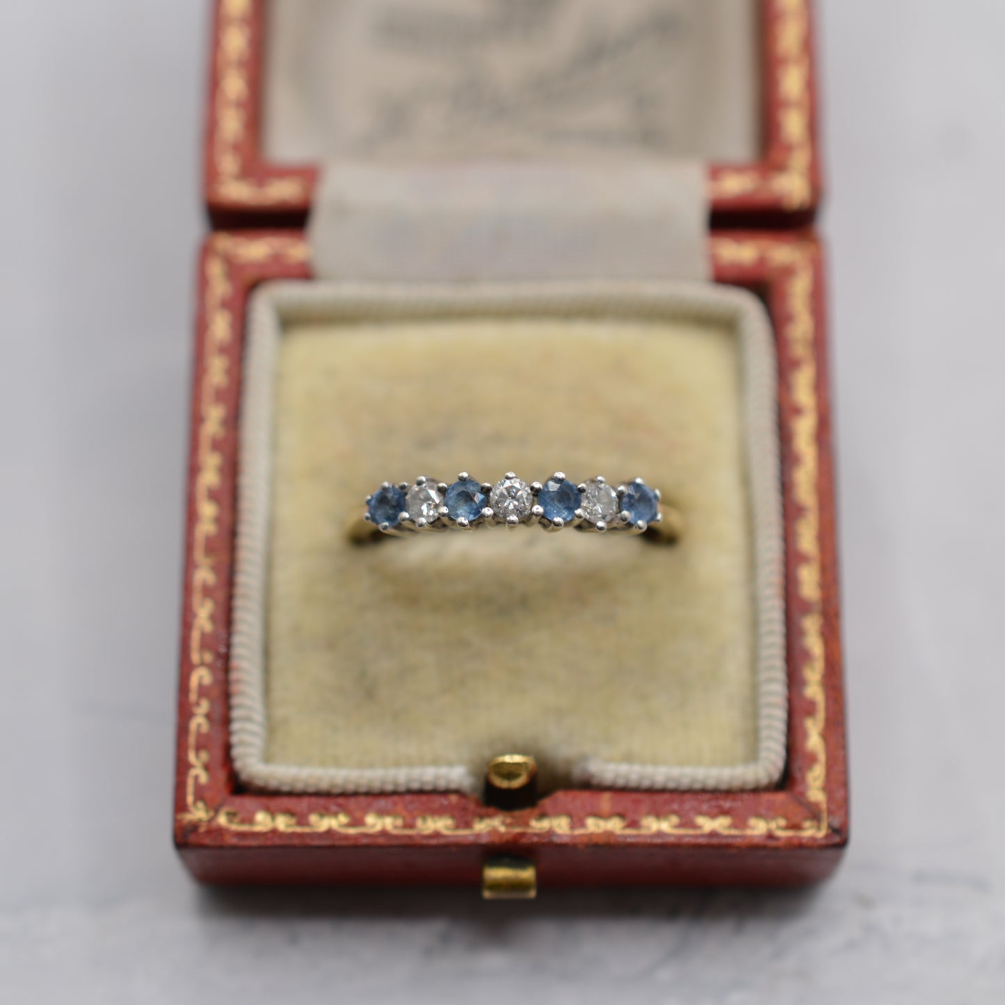 9ct Gold Sapphire & Diamond Half-Eternity Ring