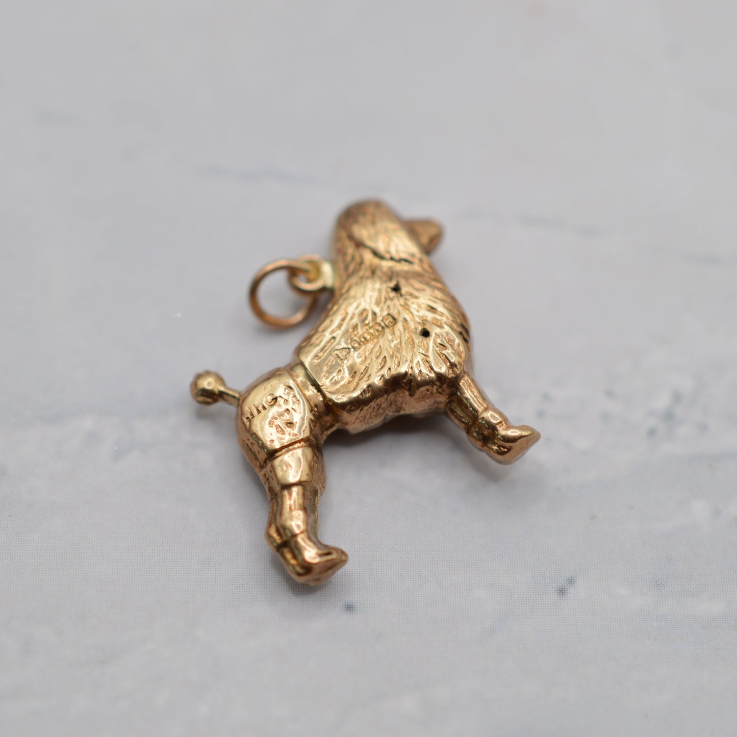1950s Vintage 9ct Gold Poodle Dog Charm