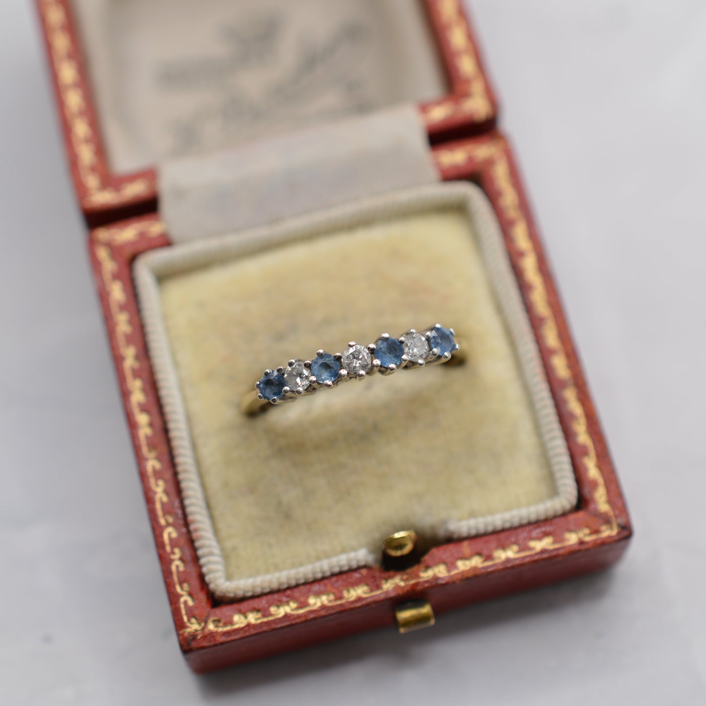9ct Gold Sapphire & Diamond Half-Eternity Ring