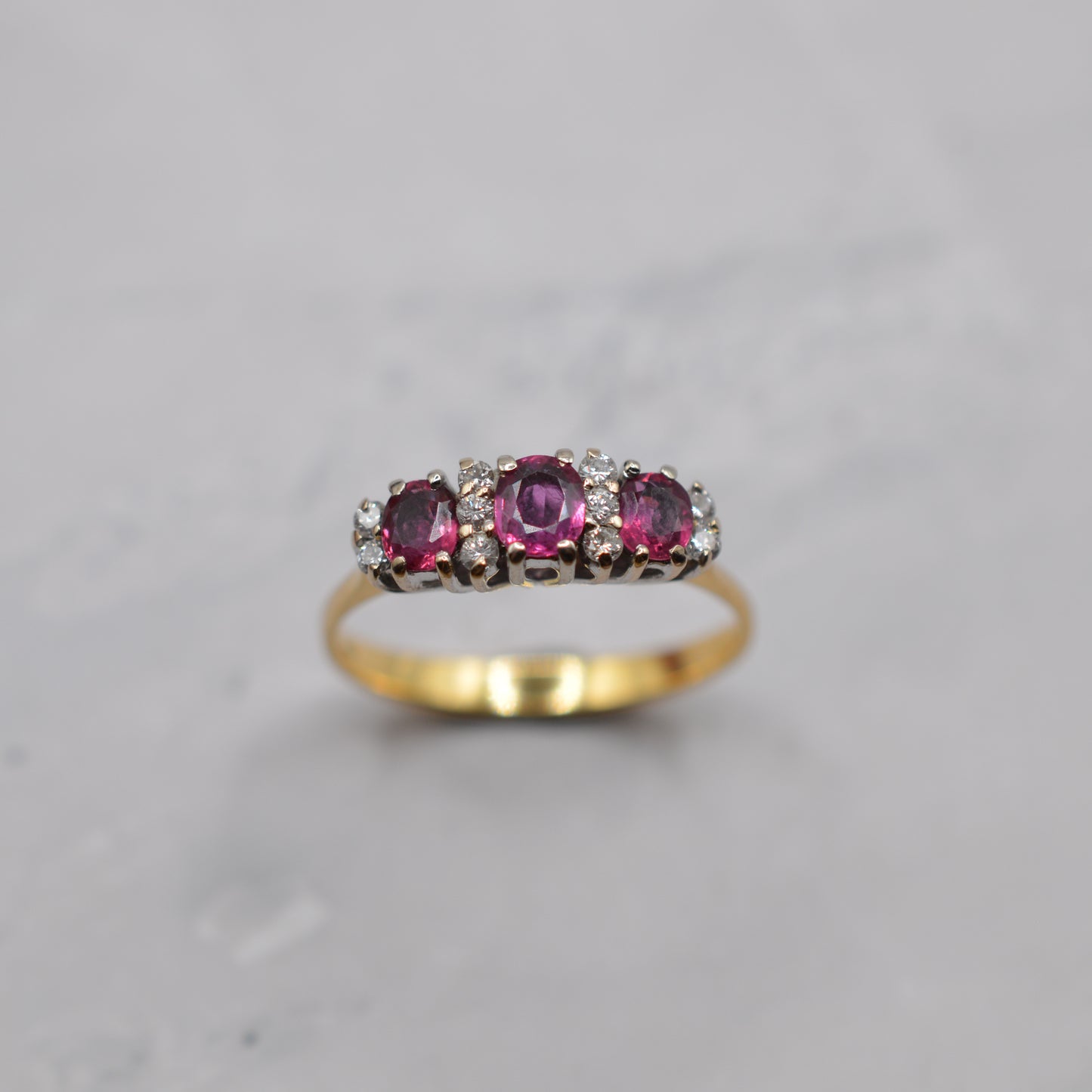 1980s 18ct Gold Ruby & Diamond Ring