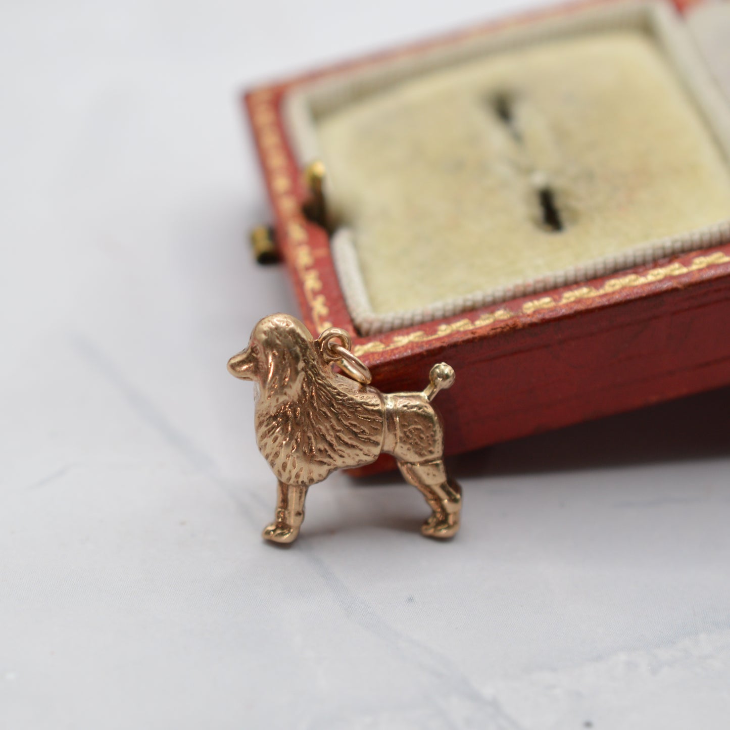 1950s Vintage 9ct Gold Poodle Dog Charm