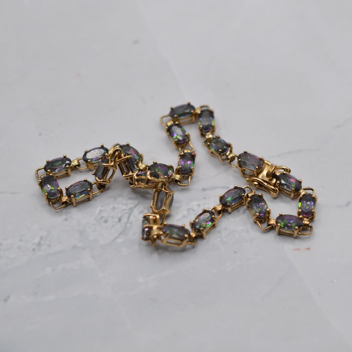 9ct Gold Mystic Topaz Tennis Bracelet (7”)