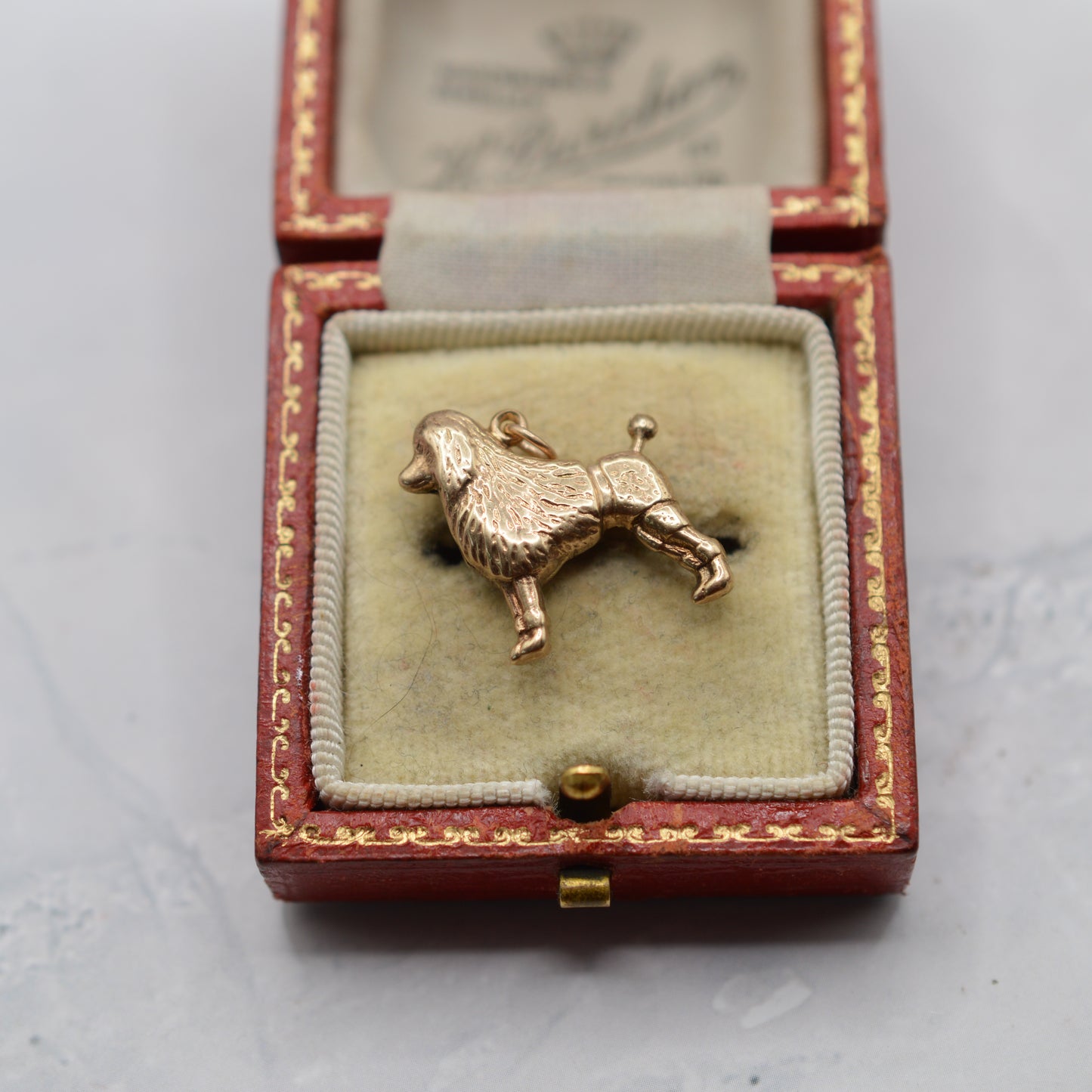 1950s Vintage 9ct Gold Poodle Dog Charm