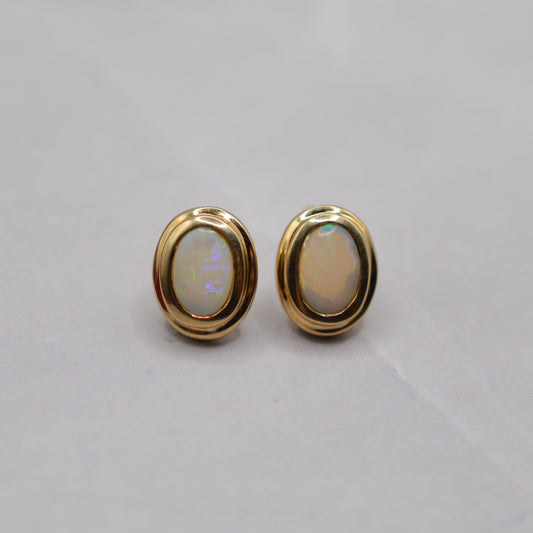 9ct Gold Opal Stud Earrings