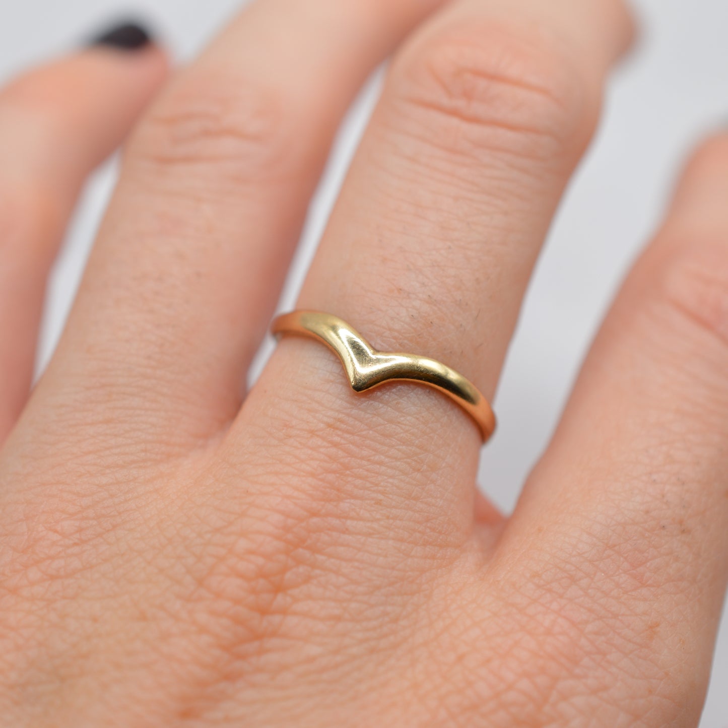 Vintage 9ct Gold Wishbone Ring