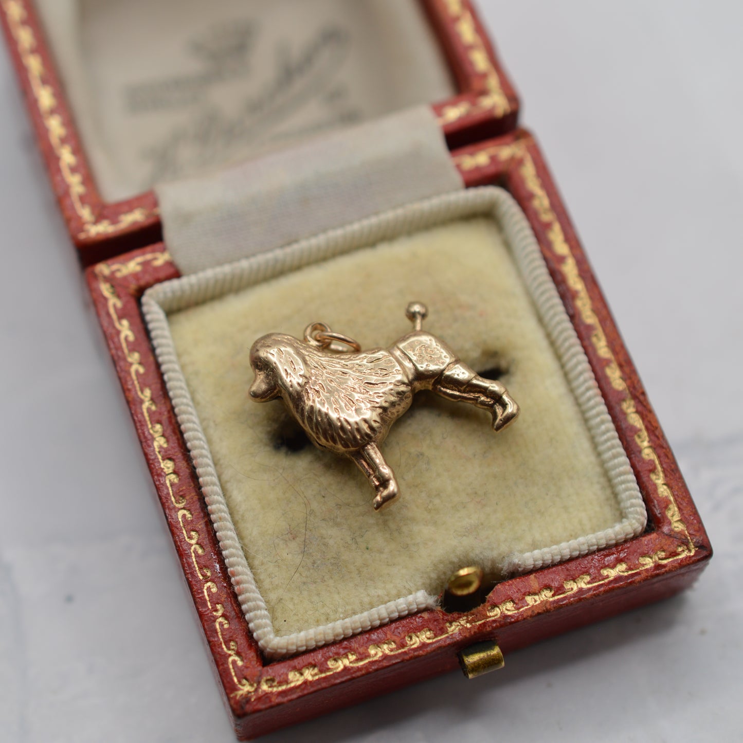 1950s Vintage 9ct Gold Poodle Dog Charm